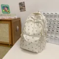 Japanese ins style fresh floral backpack college student school bag travel daypack women - Rose