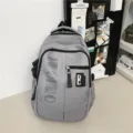 Grey large capacity college style laptop backpack for students daily commute casual school bag - 8879#Gray