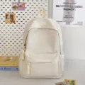Minimalist student backpack casual versatile daily daypack for college high school campus use. - White Large