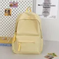 Minimalist yellow student backpack versatile cute school bag ins style casual daypack for teens - Yellow Large