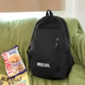 Black school backpack, large capacity casual daily backpack for students and teens. - Black