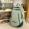 Large capacity school backpack for students, casual daily bookbag with multiple pockets. - Green