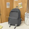 Casual dark grey backpack for daily travel, school and outdoor activities with multiple pockets. - Gray