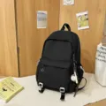 Casual black backpack for daily use, spacious compartments, stylish variant for students. - Baseball Set / Black