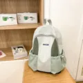 Casual travel backpack for women and students, waterproof large capacity school book bag. - Green