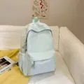 Minimalist mint green student backpack large capacity casual daypack daily school book bag - Green