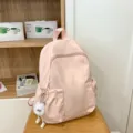 Lightweight pink casual backpack for women, waterproof large capacity school bag for daily use. - Pink with Long Leg Ball