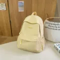 Casual Japanese style campus backpack for women students, lightweight daily travel bag yellow - Yellow
