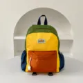 Kids colorful backpack for school, lightweight contrast color school bag for kids. - L / Yellow