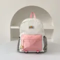 Childrens backpack for kindergarten cute colorblock school bag lightweight design - L / Pink