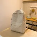 Beige checkered backpack, large capacity casual school bag for women, stylish and versatile. - 1678#Khaki