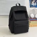 Minimalist solid color nylon backpack for women and students. Lightweight daily casual school bag. - Black