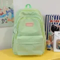 Light green ins-style school backpack, casual lightweight student daypack variant. - Green