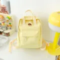 Yellow canvas backpack for women school daypack cute casual aesthetic book bag daily use - S / Yellow