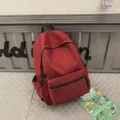 Vintage style red backpack for school and travel large capacity casual campus laptop bag - Red