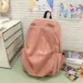 Lässiger Cord Rucksack für Damen, stilvoller minimalistischer Schulalltag Rucksack Rosa. - Rosa