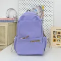 Casual light purple backpack large capacity student school bag daily commuter bookbag - Purple