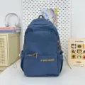 Casual blue backpack for women and students with large capacity and stylish daily design. - Blue