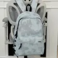 Korean style tie-dye backpack for women, casual school bookbag for 16-inch laptop commute - Blue