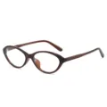 Brown cat-eye glasses, vintage small frame fashion eyewear variant for daily wear. - Brown Frame Clear Lens