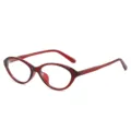 Red Small Cat-Eye Glasses Vintage Optical Frame Fashion Women Men Trendy Eyewear - Red Frame White Lens
