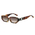 Polygon sunglasses tortoise shell frame with gradient brown lenses stylish eyewear. - Leopard Frame Gradient Tea Lens