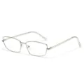 Stilvolle Metallrahmen Brille in rechteckiger Form für den Alltag und modischen Stil. - Silberrahmen Klare Linse