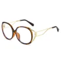 Retro kattenoog blauwlicht filter bril met stijlvol schildpad en gouden metalen montuur. - Schildpad