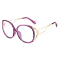 Vintage oversized kattenoog blauwlichtfilter bril met stijlvol paars en goud metalen montuur. - Paars