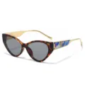 Retro cat eye zonnebril voor dames en heren stijlvolle modieuze uv400 zonnebril trendy - Luipaard Frame Grijze Lens