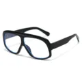 Grote vierkante blauwlicht filter bril dames heren mode streetwear transparant - Glanzend Zwart Frame / Heldere Lenzen