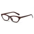 Stijlvolle donkerrode cat-eye brillen met chique gouden accent. Perfect voor dagelijks en mode. - Bordeaux Frame Heldere Lenzen
