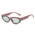 Vintage roze kattenoog zonnebril met lichtblauwe glazen voor dames en heren hippe streetwear - Roze Frame Blauwe Lenzen