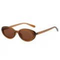 Retro ovale kattenogen zonnebril voor dames, trendy bruin doorschijnend montuur UV-bescherming. - Normaal / Bruin Montuur Bruine Lens