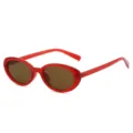 Rode retro ovale zonnebril voor dames, trendy cat-eye uv-bescherming vintage bril. - Normaal / Rood Frame Thee Lenzen