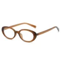 Retro brown cat-eye glasses frame, stylish optical eyewear variant for women and fashion daily use. - Regular / Tea Frame Clear Lens