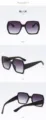 Lunettes de soleil rétro à grande monture carrée style européen et américain mode verres noirs - Noir/Gris