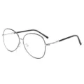 Stijlvol oversized ovaal metalen brilmontuur voor dames en heren, heldere optische bril. - Zwart Zilver
