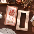 Vintage red leaf metal bookmark, hollow carved high-end student page marker gift. - All the Best / Box Packaging