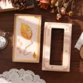 Vintage metal leaf bookmark with hollow design and tassel pendant in elegant gift box. - Cherish Youth / Box Packaging