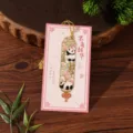 Marque-page en metal panda de style chinois avec gland et emballage rose pour cadeau. - Chérir la jeunesse / Emballage Simple