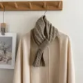 Cozy cable knit winter scarf for women, elegant crossover design, warm and stylish neck warmer. - Twist Cross Style / Beige Apricot