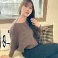 Mujer jersey de punto texturizado marron manga larga top casual de otoño diario - Café Oscuro