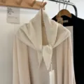 Korean style solid color wool triangle scarf winter warm soft neck warmer shawl for women - White