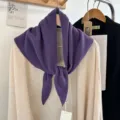 Einfarbig lila Strick Wolle Dreieckschal warmer Winter Halswärmer koreanischer Stil Alltag - Lila