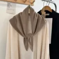 Koreanischer Stil einfarbig Wolle Dreieck Schal Winter warm vielseitiger Nackenschutz - Khaki