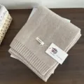 Beige 100% wool knitted winter scarf for women and men, warm cozy cozy holiday gift accessory. - Beige