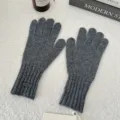 Solid grey knit winter gloves for women, warm and versatile five-finger touch design. - One Size / Dark Gray