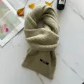 Knotted knitted scarf in solid color, cozy thick winter neck warmer for daily wear. - 152*20cm / Mint Green