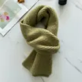 Olive green solid knit scarf, cozy winter neck warmer, warm and thick unisex fashion shawl. - 152*20cm / Avocado Green